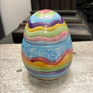 Colorful Ceramic Easter Egg Candle!